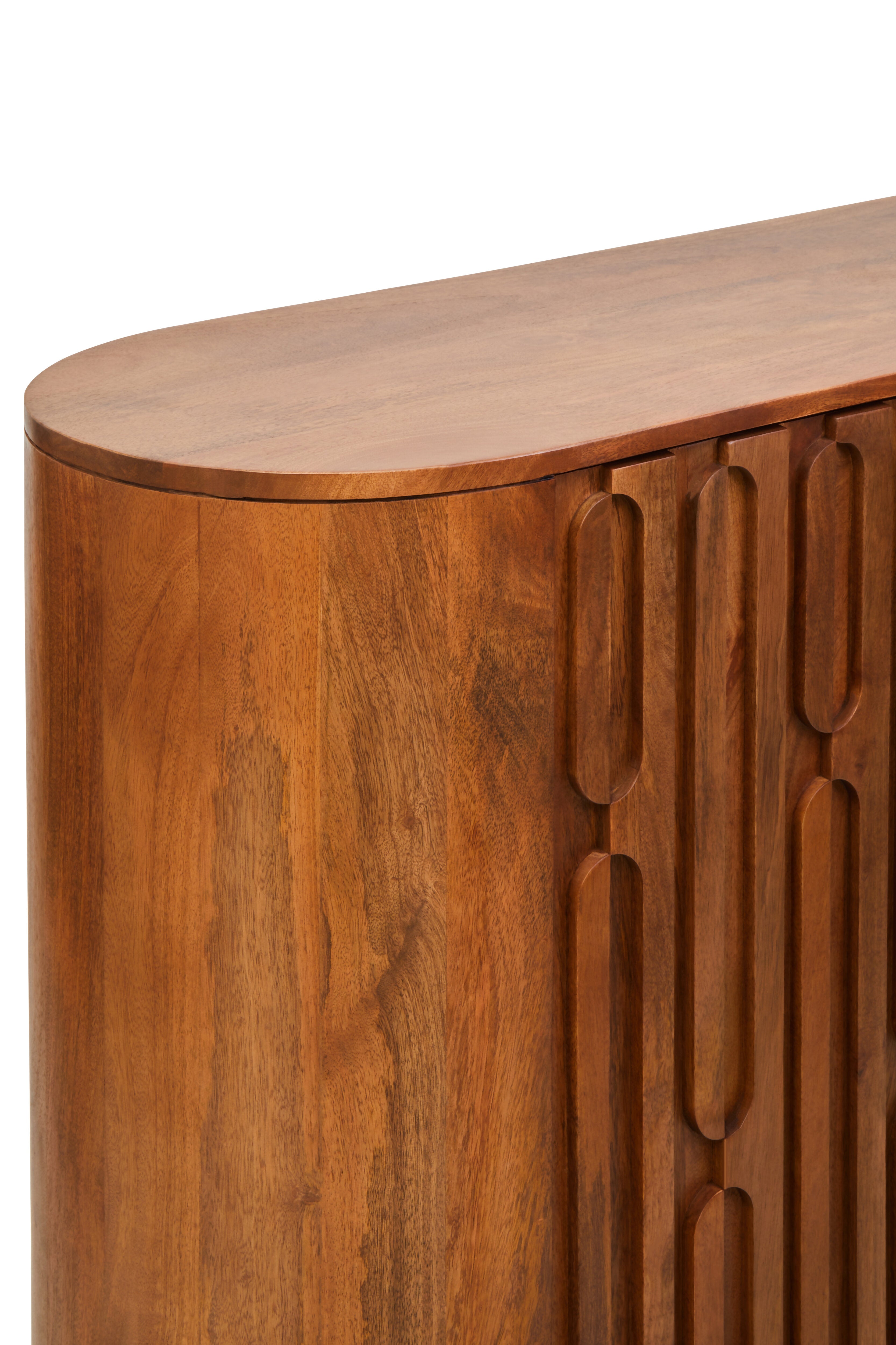 Chiara Carved Brown Mango Wood Cabinet